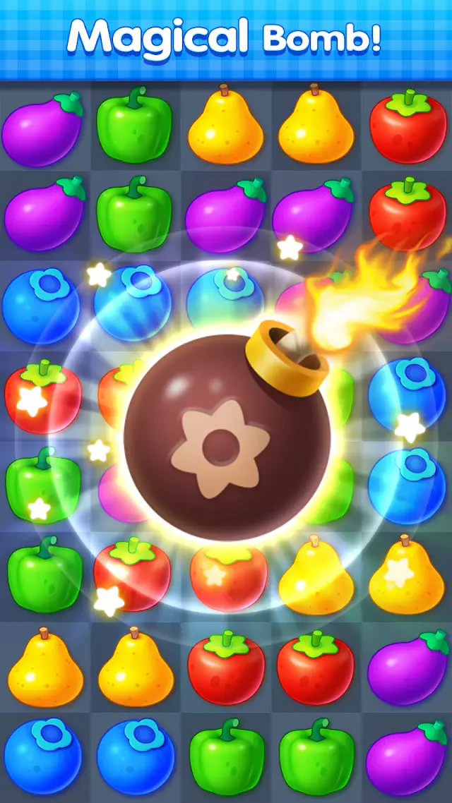 Fruit Candy Bomb stage with jelly and crate objectives